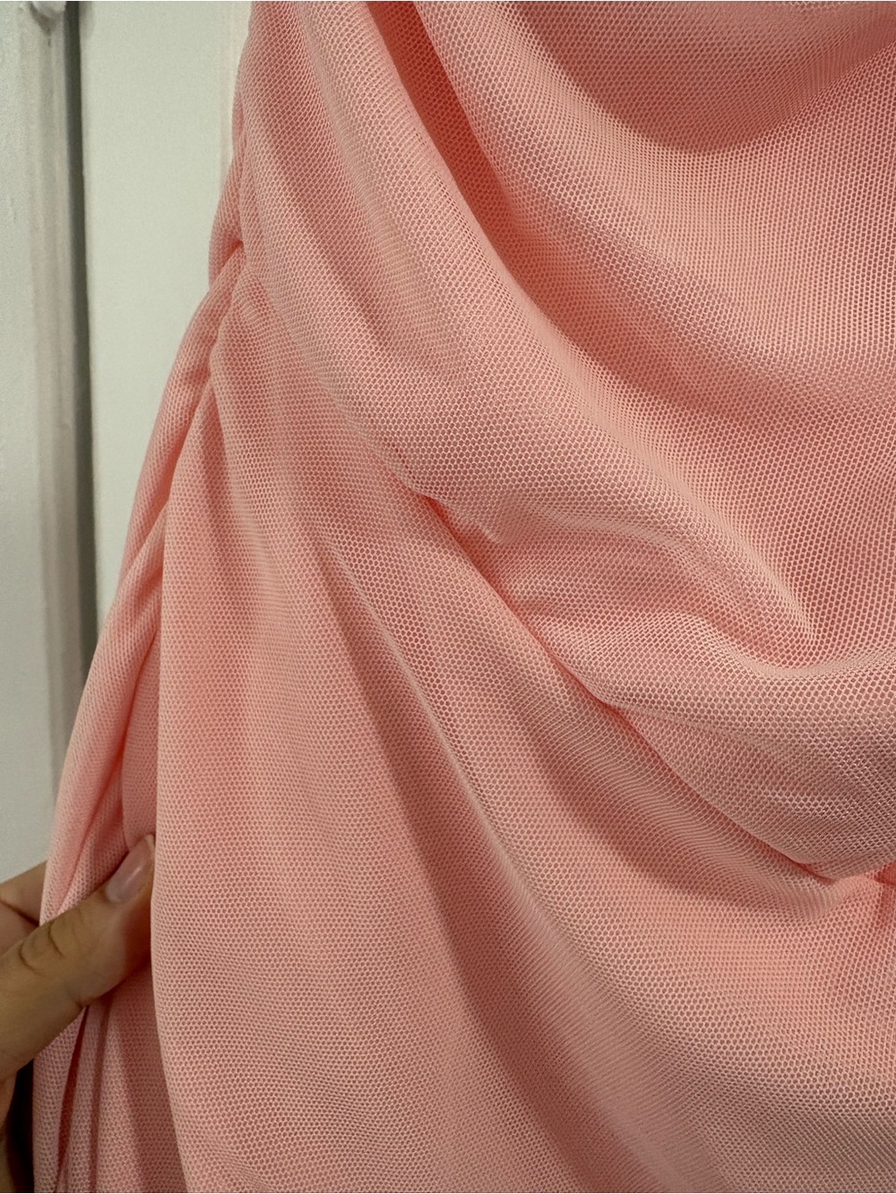One-Shoulder Pink Ruched Dress - Picture 3 of 3